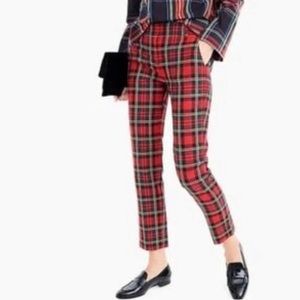 NEW Women's J Crew Tartan Black Red Plaid Winnie Pants